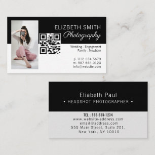 Modern personalised photo trendy photographer  business card