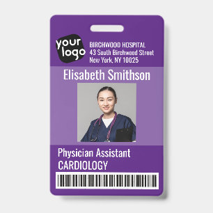    Modern Personalised Physician Assistant ID Card Badge