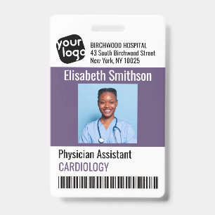    Modern Personalised Physician Assistant ID Card Badge