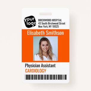    Modern Personalised Physician Assistant ID Card ID Badge