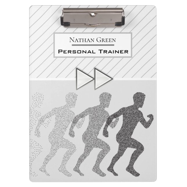 Modern Personalised Professional Personal Trainer Clipboard (Front)