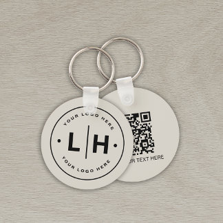 Modern Personalised QR Logo Business Key Ring