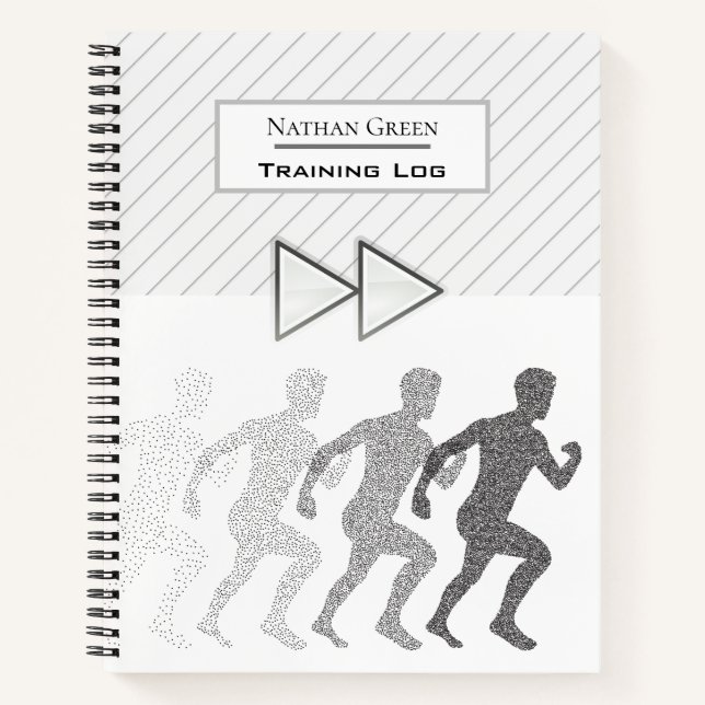 Modern Personalised Running Goals Training Log Notebook (Front)