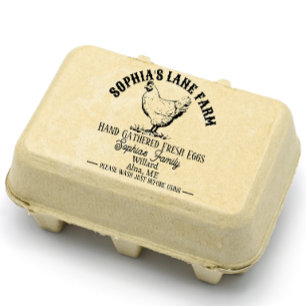 Modern Personalised Rustic Farm Name Address Rubber Stamp