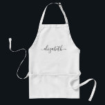 Modern Personalised Script name Standard Apron<br><div class="desc">Hosting a botanical, succulent workshop? How about a cooking class? Give out personalised aprons for your guests with an elegant font script type that will surely delight them. Have the talking about this sophisticated giveaway. Tip: to keep the long swashes at the end keep the small squares at the end...</div>