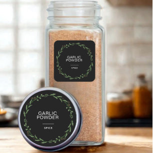 Modern Personalised Spice Jars Labels Name White