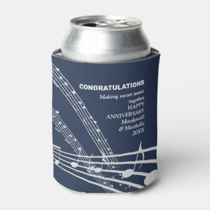 Modern Personalised SWEET MUSIC Happy Anniversary Can Cooler