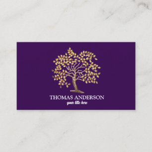 Modern Personalised Tree of Life - Colourful Leave Business Card