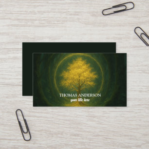 Modern Personalised Tree of Life - Colourful Leave Business Card