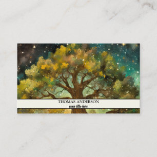 Modern Personalised Tree of Life - Colourful Leave Business Card