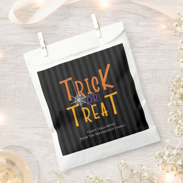 Modern Personalised Trick or Treat Monogram Favour Bags (Clipped)