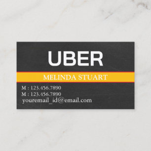 Modern Personalised Uber Driver  Business Card