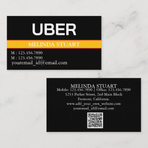 Modern Personalised Uber Driver  Business Card