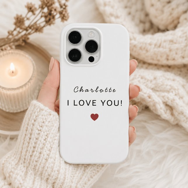 Modern Personalised Valentine – I Love You iPhone Case (Creator Uploaded)