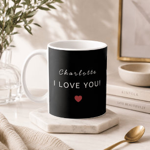 Modern Personalised Valentine Mug – I Love You 