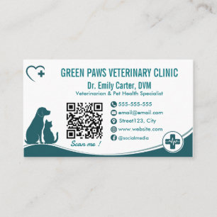Modern Personalised Veterinary Clinic Business Card