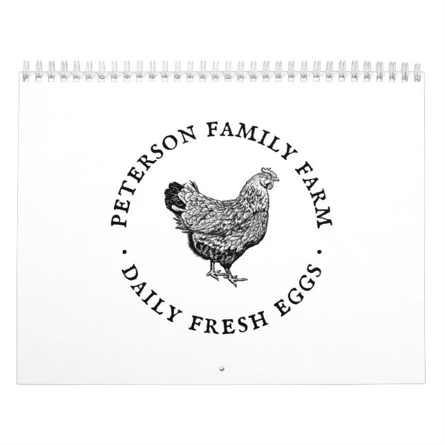 Modern Personalised Vintage Egg Calendar (Cover)