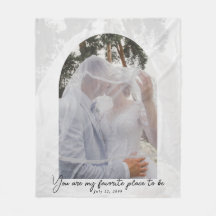 Modern Personalised Wedding Couple Photo Blanket