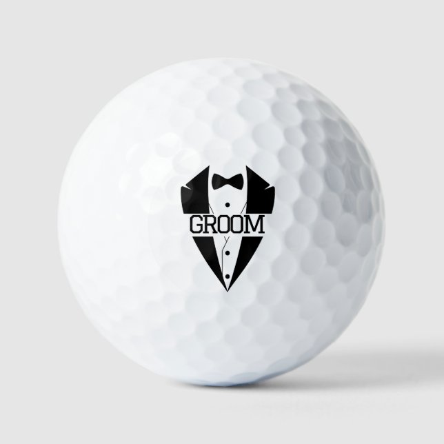Modern Personalised Wedding Favour Couple Name Dat Golf Balls (Front)