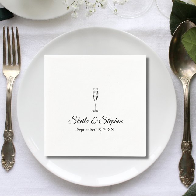 Modern Personalised Wedding Paper Cocktail Napkin (Creator Uploaded)
