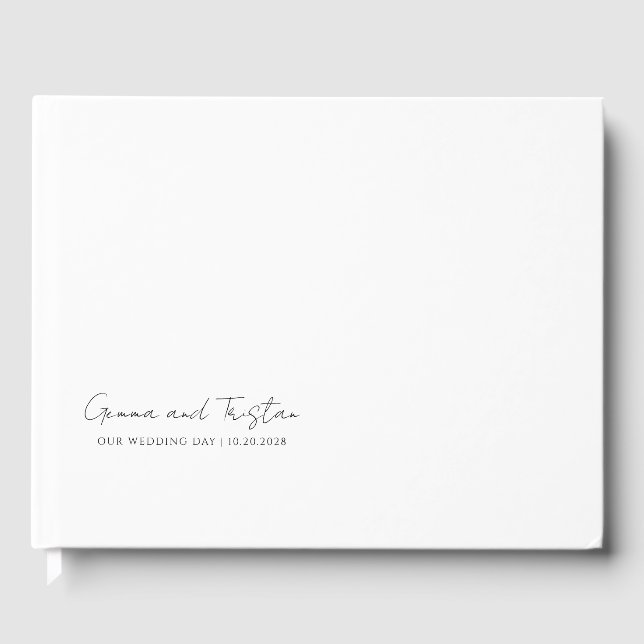 Modern Personalised Wedding Script Name Guest Book (Front)