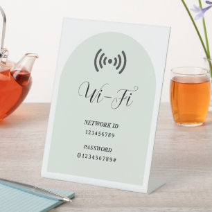 Modern Personalised WIFI Password and Network Pedestal Sign
