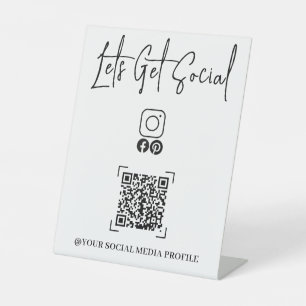 Modern Personalised Wifi QR Codes Password Office Pedestal Sign