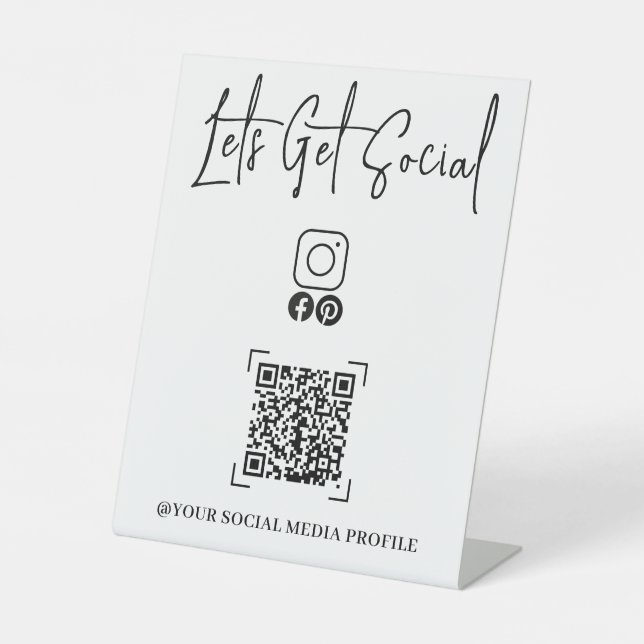 Modern Personalised Wifi QR Codes Password Office Pedestal Sign (Front)