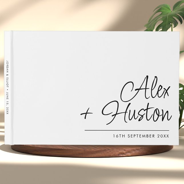 Modern Personalised With Name Calligraphy Wedding Guest Book (Creator Uploaded)