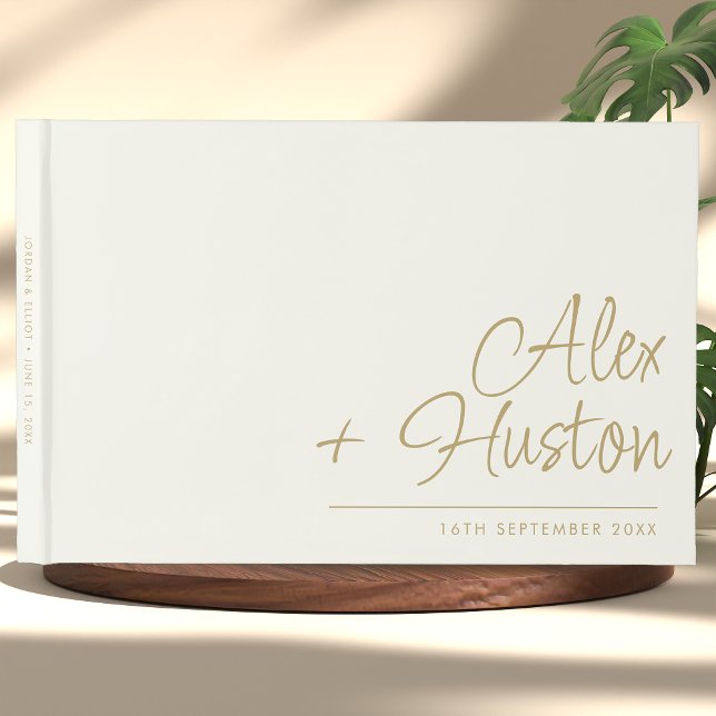 Modern Personalised With Name Calligraphy Wedding Guest Book (Creator Uploaded)