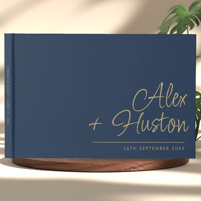 Modern Personalised With Name Calligraphy Wedding Guest Book (Creator Uploaded)