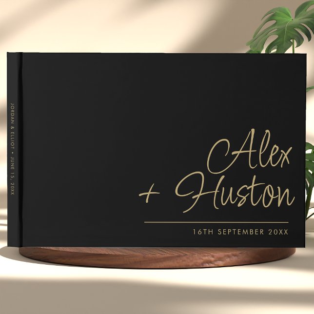 Modern Personalised With Name Calligraphy Wedding Guest Book (Creator Uploaded)