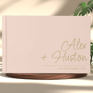 Modern Personalised With Name Calligraphy Wedding Guest Book
