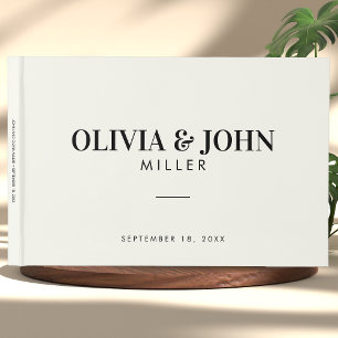 Modern Personalised With Name Wedding Reception Guest Book