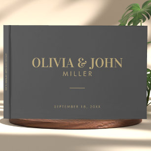 Modern Personalised With Name Wedding Reception Guest Book