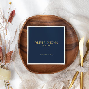 Modern Personalised With Name Wedding Reception Napkin