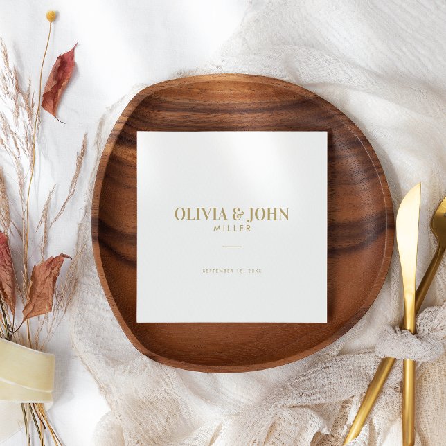 Modern Personalised With Name Wedding Reception Napkin (Creator Uploaded)