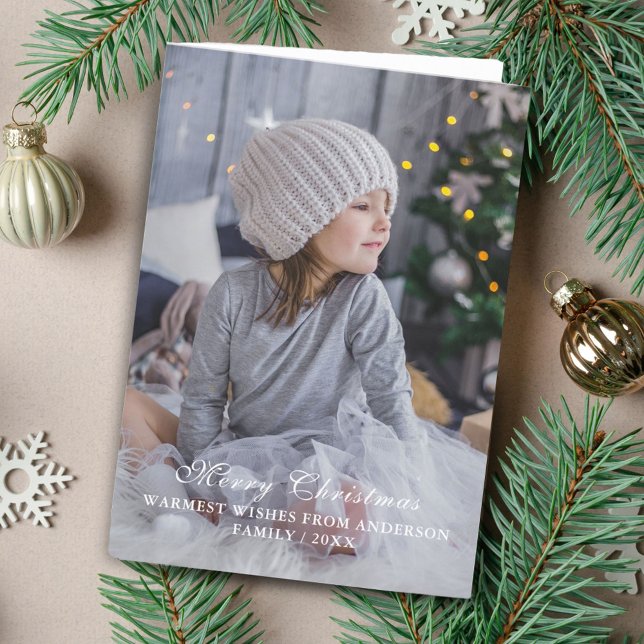 Modern Personalizable Merry Christmas Photo Holiday Card (Creator Uploaded)