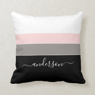 Modern Personalize Color Block Cushion