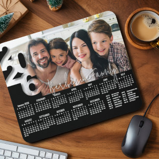 Modern Personalized 2026 Desk Calendar Photo Cute  Mouse Pad