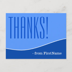 Modern, Personalized and Chic "Thanks!" Postcard