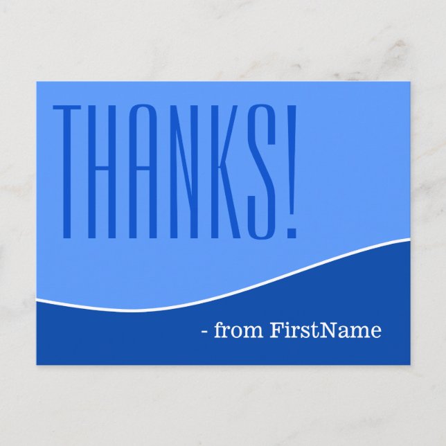 Modern, Personalized and Chic "Thanks!" Postcard (Front)