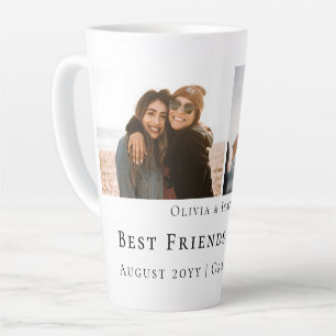 Modern Personalized Best Friends Forever 2 Photo Latte Mug