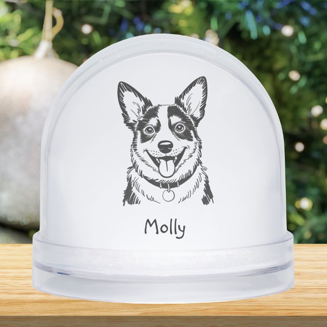 Modern Personalized Blue Heeler Dog Christmas Snowglobe (Creator Uploaded)