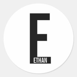 Modern Personalized Bold Monogram and Name Classic Round Sticker