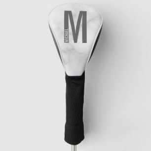 Modern Personalized Bold Monogram and Name Golf Head Cover