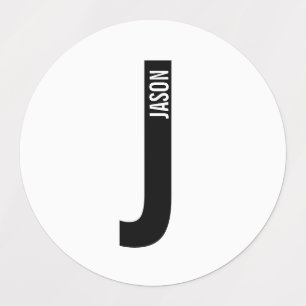 Modern Personalized Bold Monogram and Name Labels