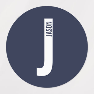 Modern Personalized Bold Monogram and Name Labels