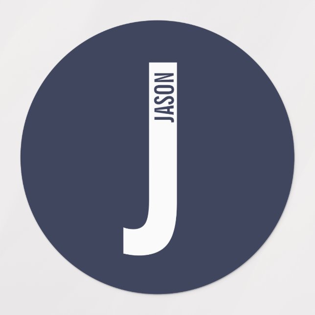 Modern Personalized Bold Monogram and Name Labels (Design 1)