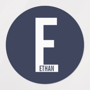 Modern Personalized Bold Monogram and Name Labels